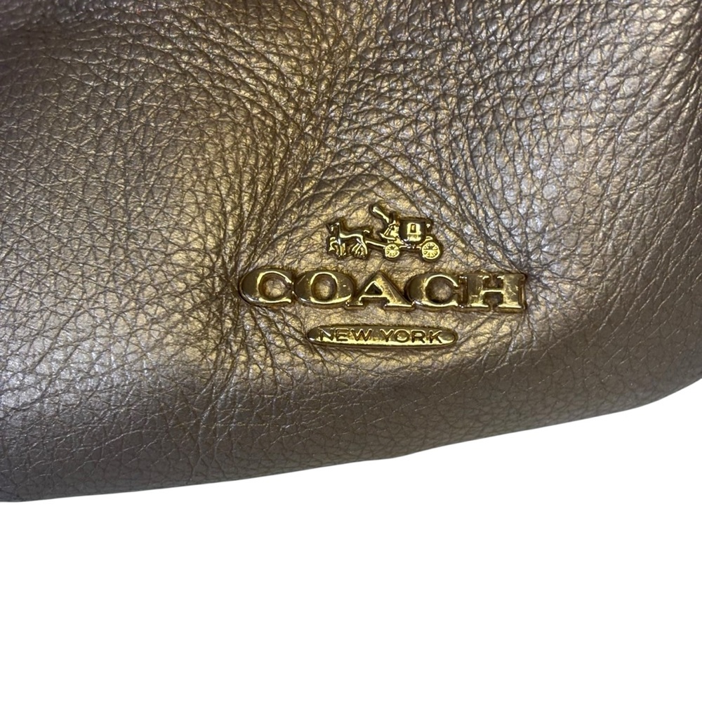 Coach Women's Madison Phoebe Gold Pebbled Leather Shoulder Tote Bag 2 Handles - Picture 7 of 15